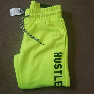 Neon Yellow "Hustle" Joggers